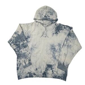 Paperbacks Mens XXL Blue White Tie Dye Hoodie Hand Dyed California Streetwear